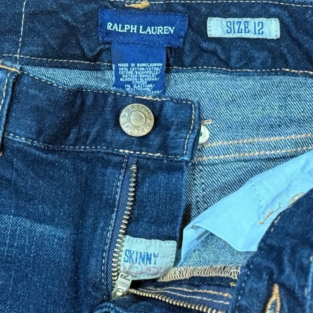 Ralph Lauren Girls Skinny Jeans Dark Wash Youth Size 12 NWT